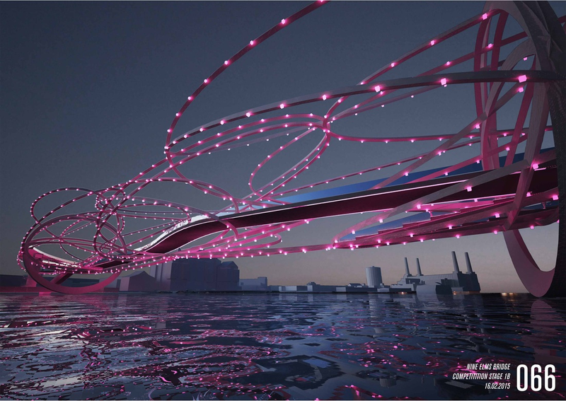 Illustration for article titled The Craziest Designs For London's Newest Pedestrian Bridge